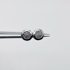 Natural Diamond Stud Earrings 925 Sterling Silver